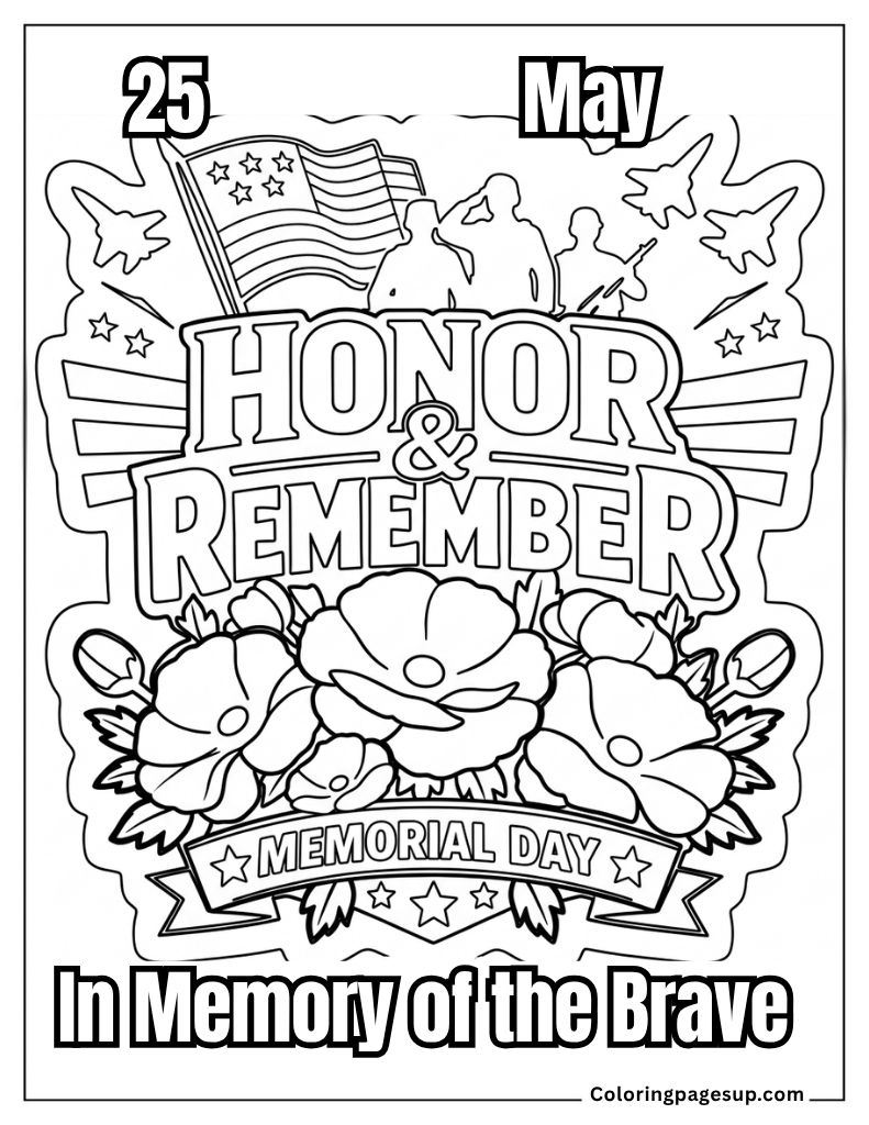 Memorial day picture to color