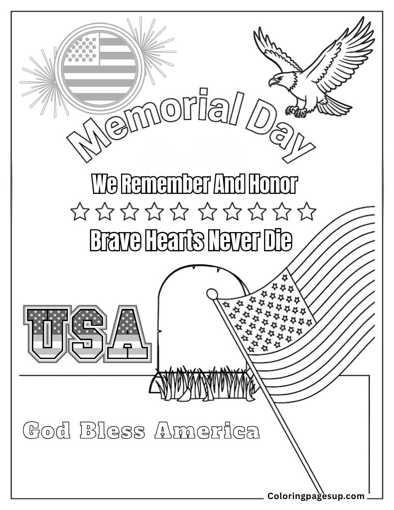 We remember and honor coloring