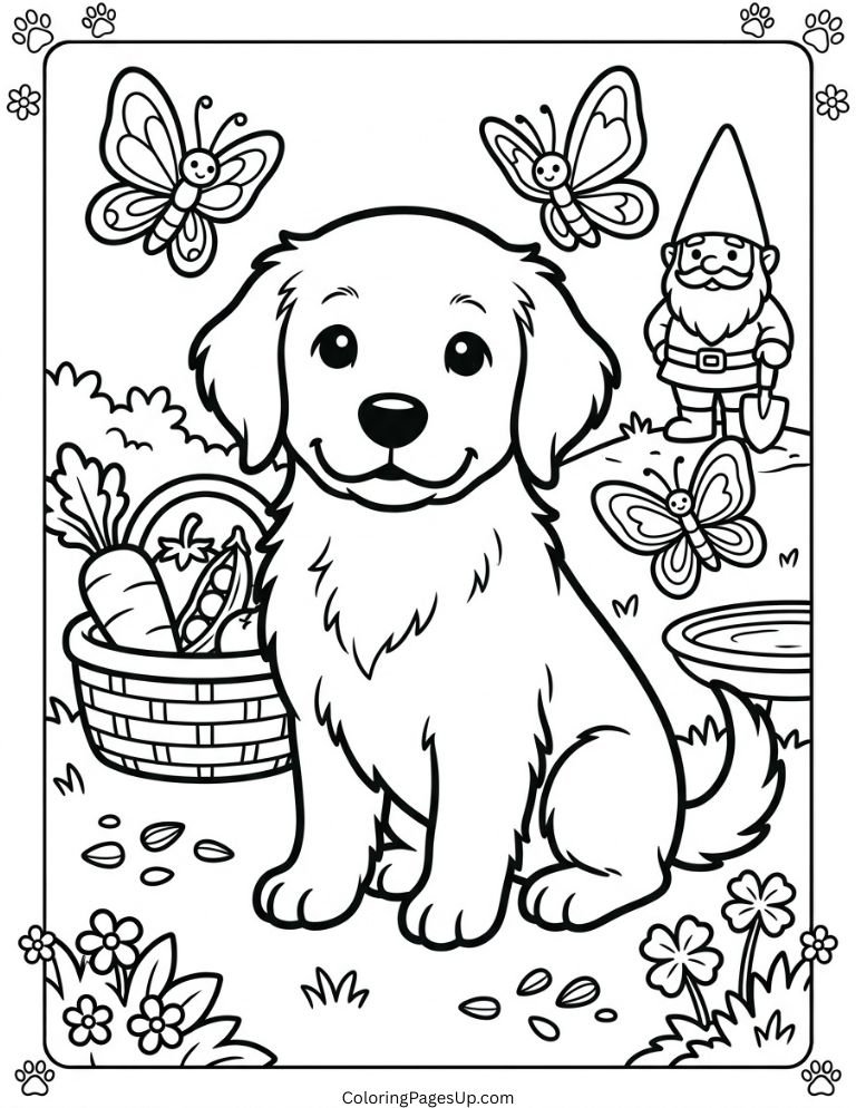 adorable puppy coloring sheet