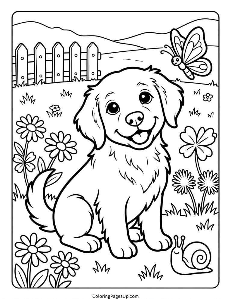 beautiful puppy coloring pages