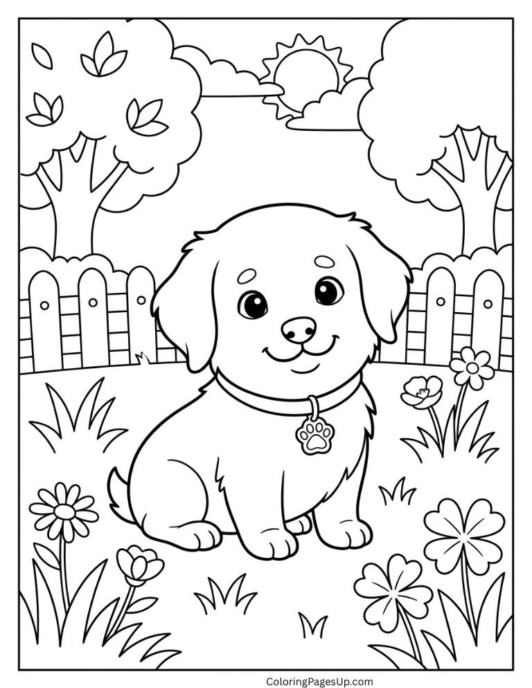 cute puppy coloring sheet