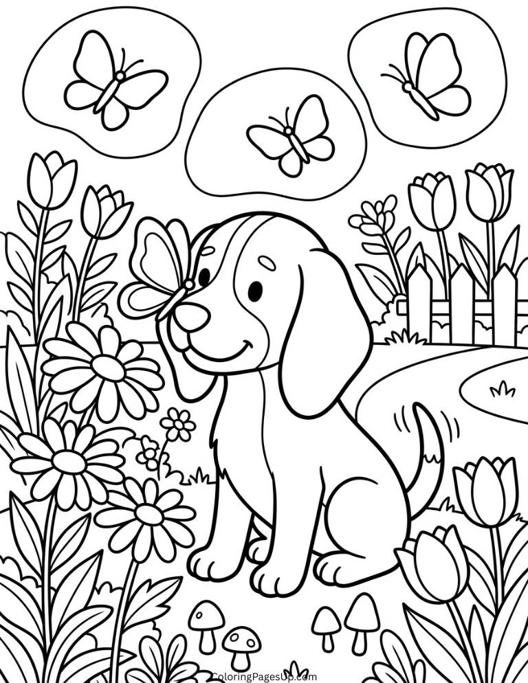 cute puppy to color